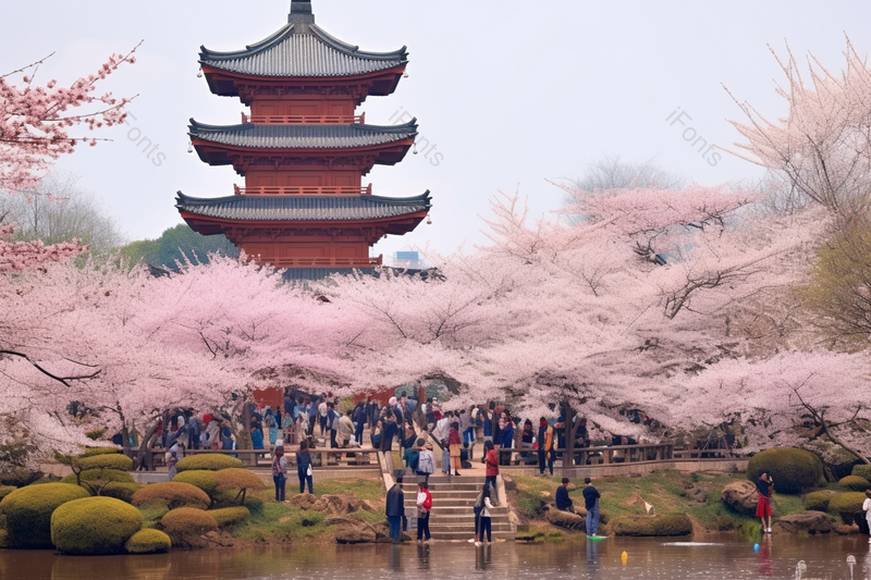 武汉东湖樱花园春天风景春暖花开摄影图,高清,摄影图,摄影图片,图片大全,摄影图免费下载